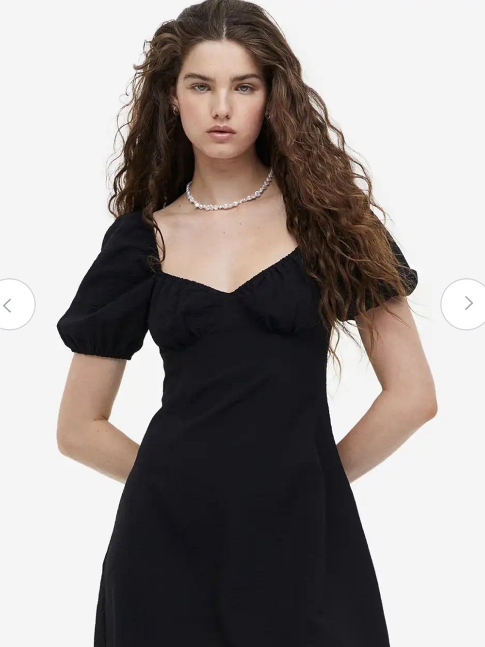 H&M Black Puff-Sleeve Mini Dress